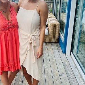 Lulu’s Cream tie dress. Worn once!